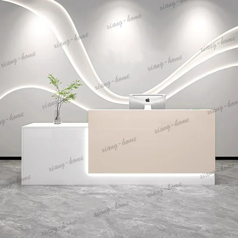 Factory Direct European Luxury Reception Desk Counter Decorations Beauty Modern Office Reception Desk Counter Storage Trendy Sal
