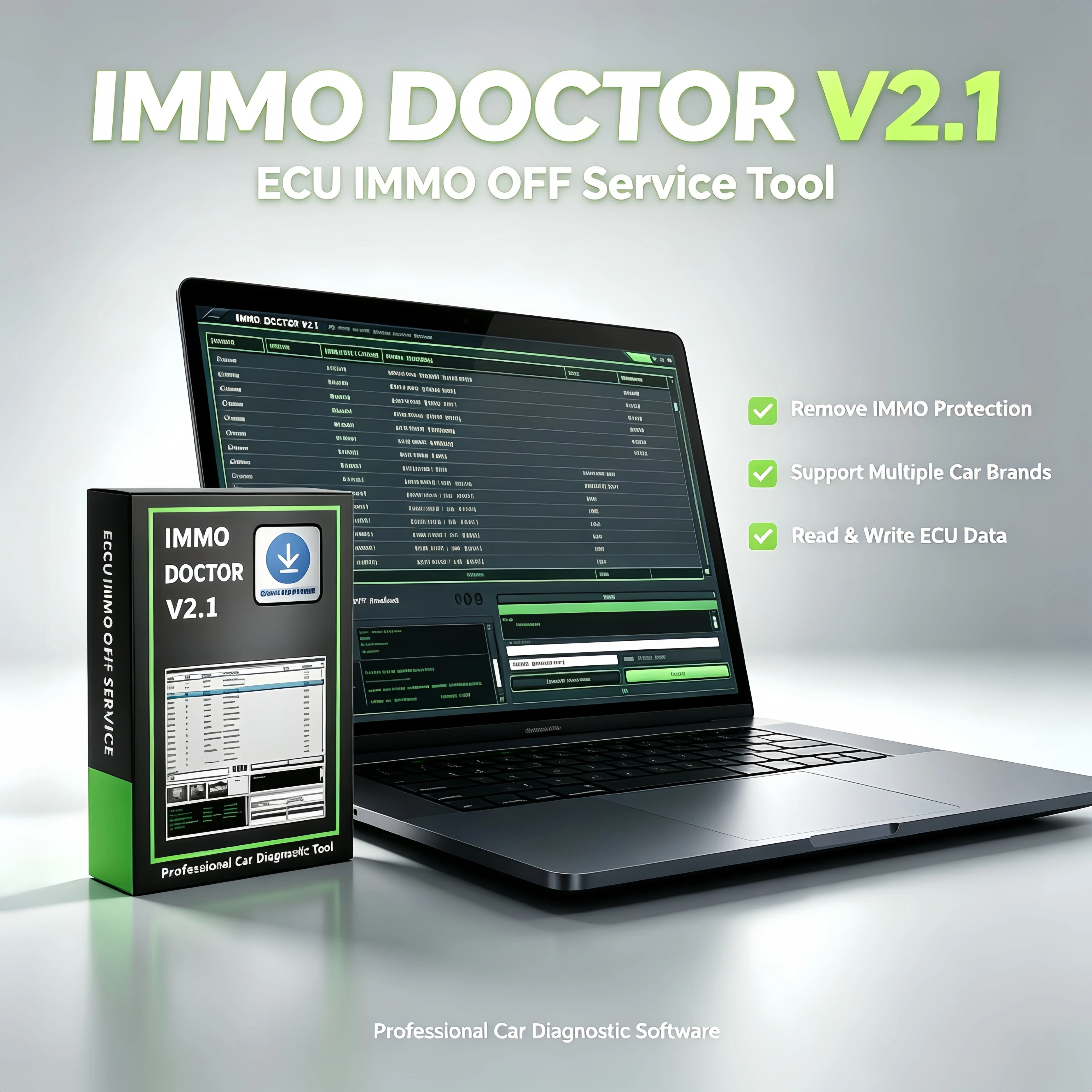 IMMO DOCTOR V2.1 Free Keygen Immo Off ECU Software Delete ECU Chip Files Fit For SIM2K MT38 ME17.9.2 MED17.9.8 KIA HYUNDAI