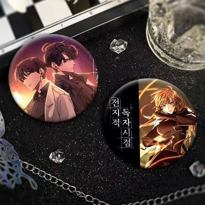 Round Cartoon Pins Anime Omniscient Reader's Viewpoint Brooches Yoo Joonghyuk Kim Dokja Han Sooyoung Sangah Badge Accessories