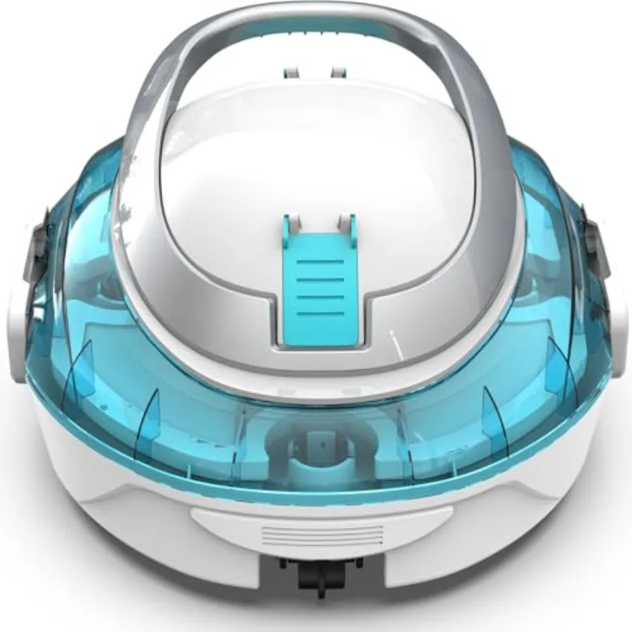 Cordless Robotic Pool Cleaner for Above Ground Pools – Sky Blue ABS Automatic Vacuum with Dual-Layer Filtration & Self-Parking