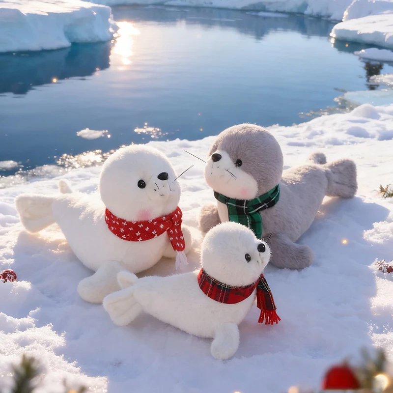 

18/23 см милый рождественский морской лев плюшевая игрушка мягкие пушистые морские животные морской лев мягкая кукла подушка детские игрушки подарок на день рождения