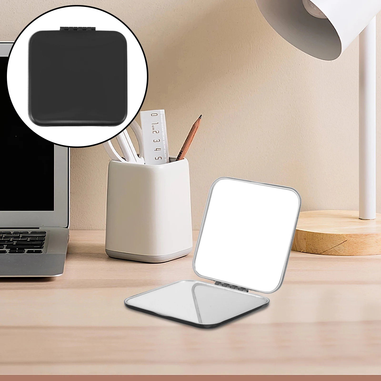 

Folding Travel Makeup Mirror Portable Compact Metal Double-Sided Magnification for Purse and Handbag Elegant Rose Gold