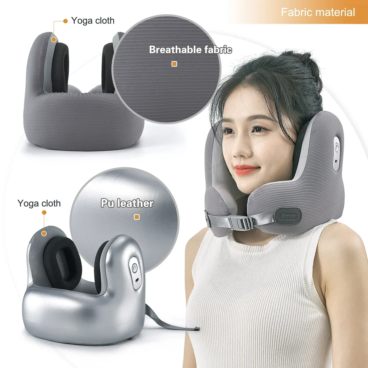 

Soft Memory Foam Travel Neck Pillow Functional Bluetooth Music Noise Reduction Neck Support Pillow