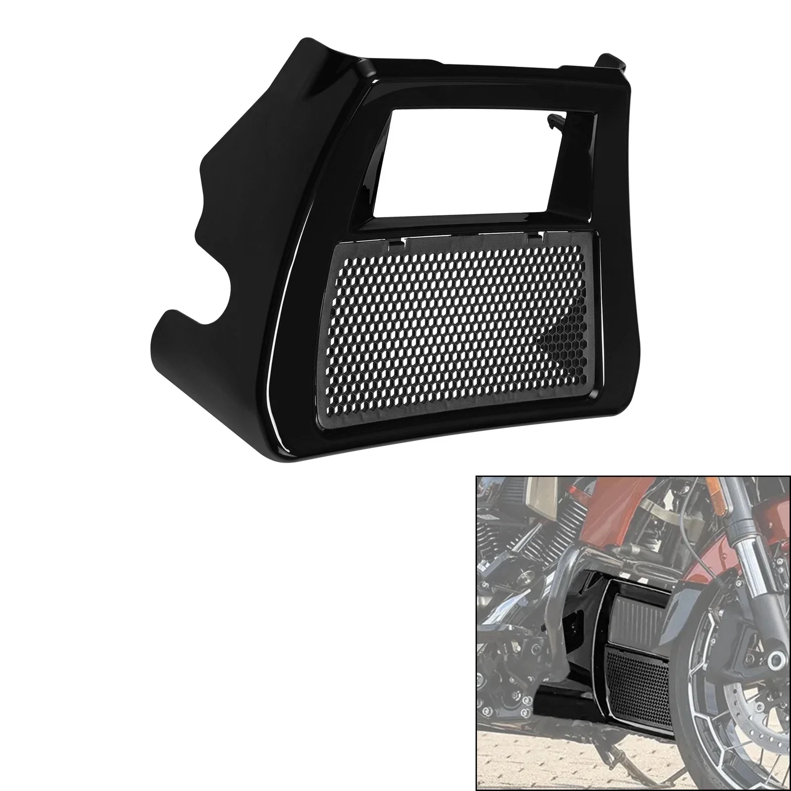 

Motorcycle Front Spoilers Radiator Chin Cover For Harley Touring CVO Road Glide FLHX FLTRX 2023-2025
