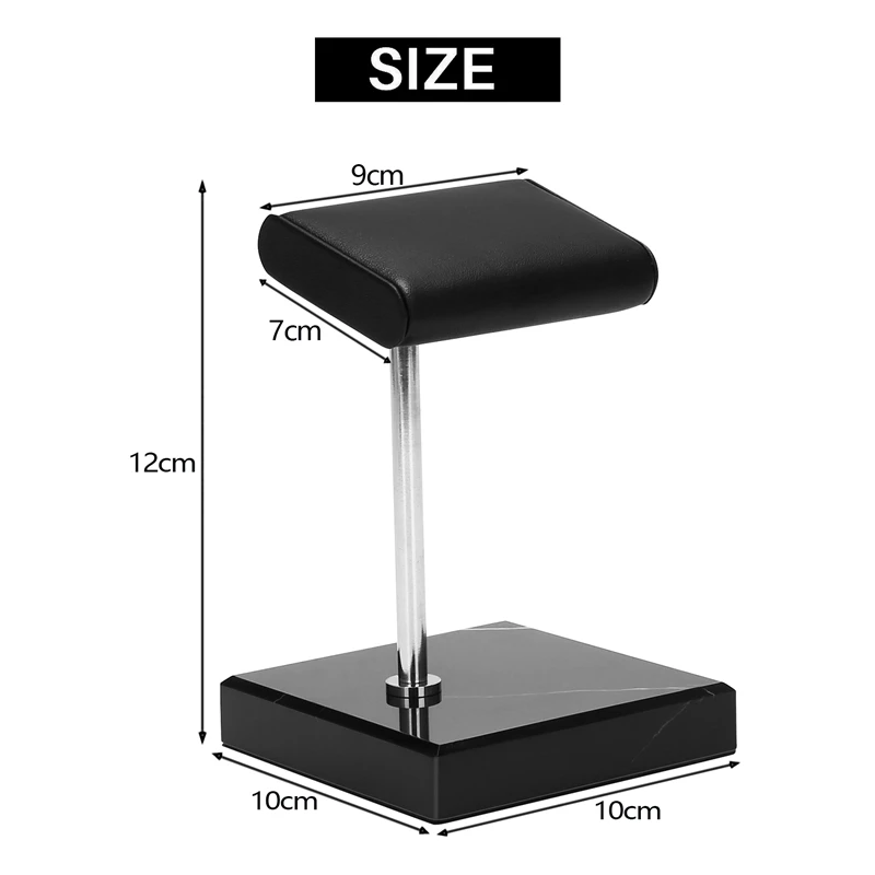 Black Marble Base Watch Stand Silver Color Metal Rod Belt Watch Display Props Bracelet Stand Jewelry Placement Stand