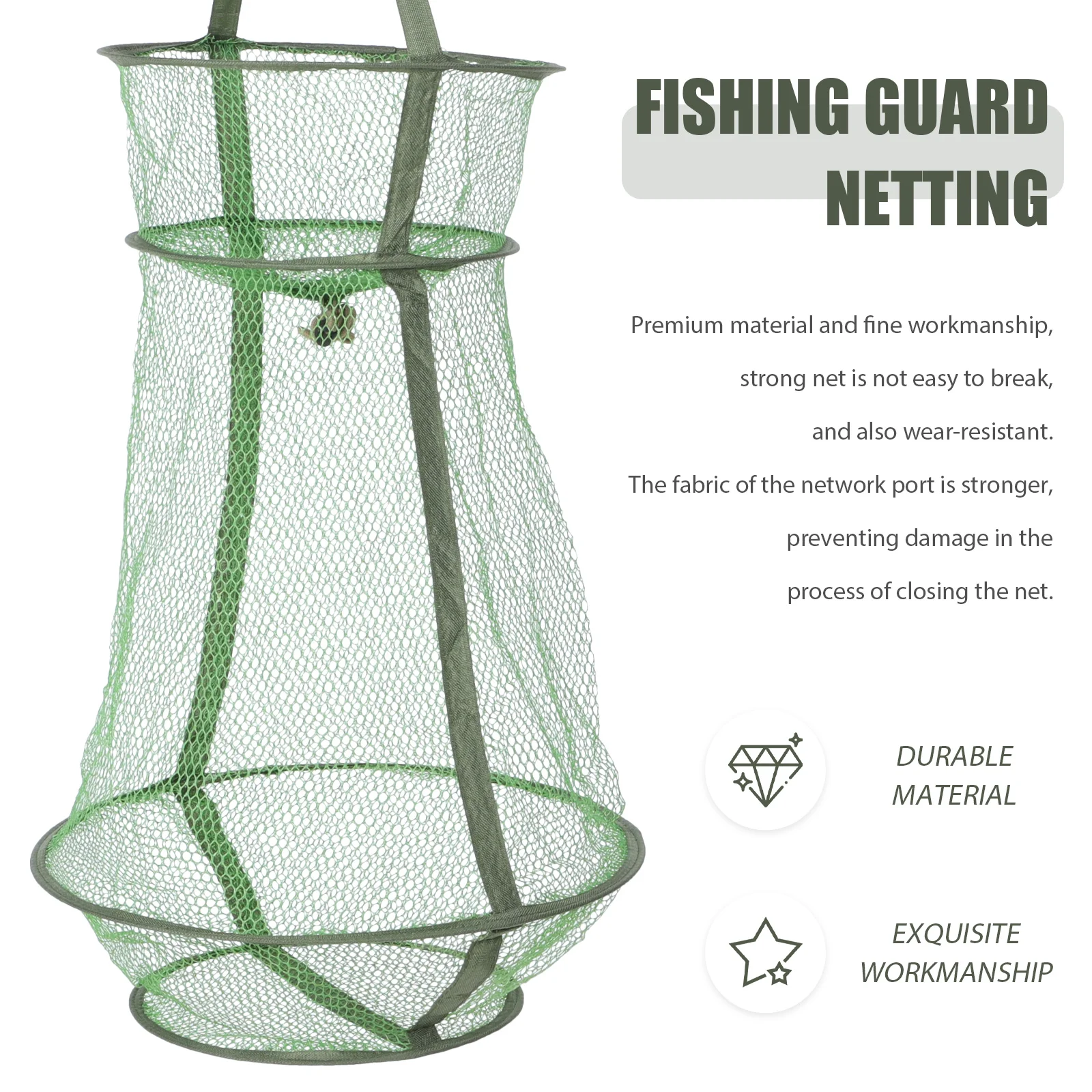 

1pc fishing Guard Netting Collapsible Reusable Mesh Net Strong Durable Quick-Drying Wear-Resistant For
