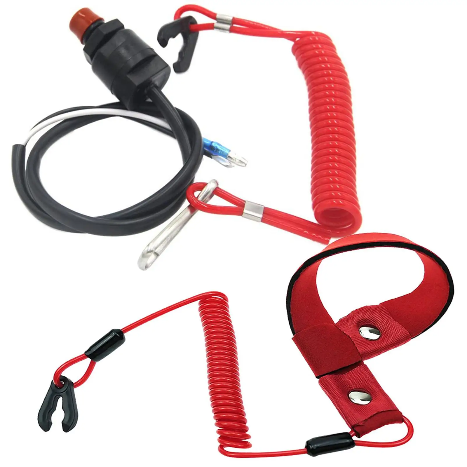 

Аварийный выключатель зажигания с предохранительным шнуром для лодочных моторов, универсальный