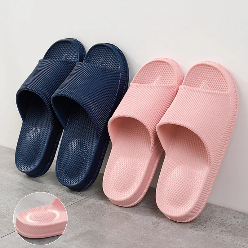 Soft EVA Massage Slippers Men Women Home Slippers Outdoor Beach Shoes Couples Sandals Light House Bathroom Non-slip Slides