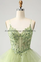 Customized Tiered Tulle A Line Homecoming Dress For Teens Sparkly Lace Applique Beaded Short Prom Dress Mini Cocktail Party Gown - Image 5
