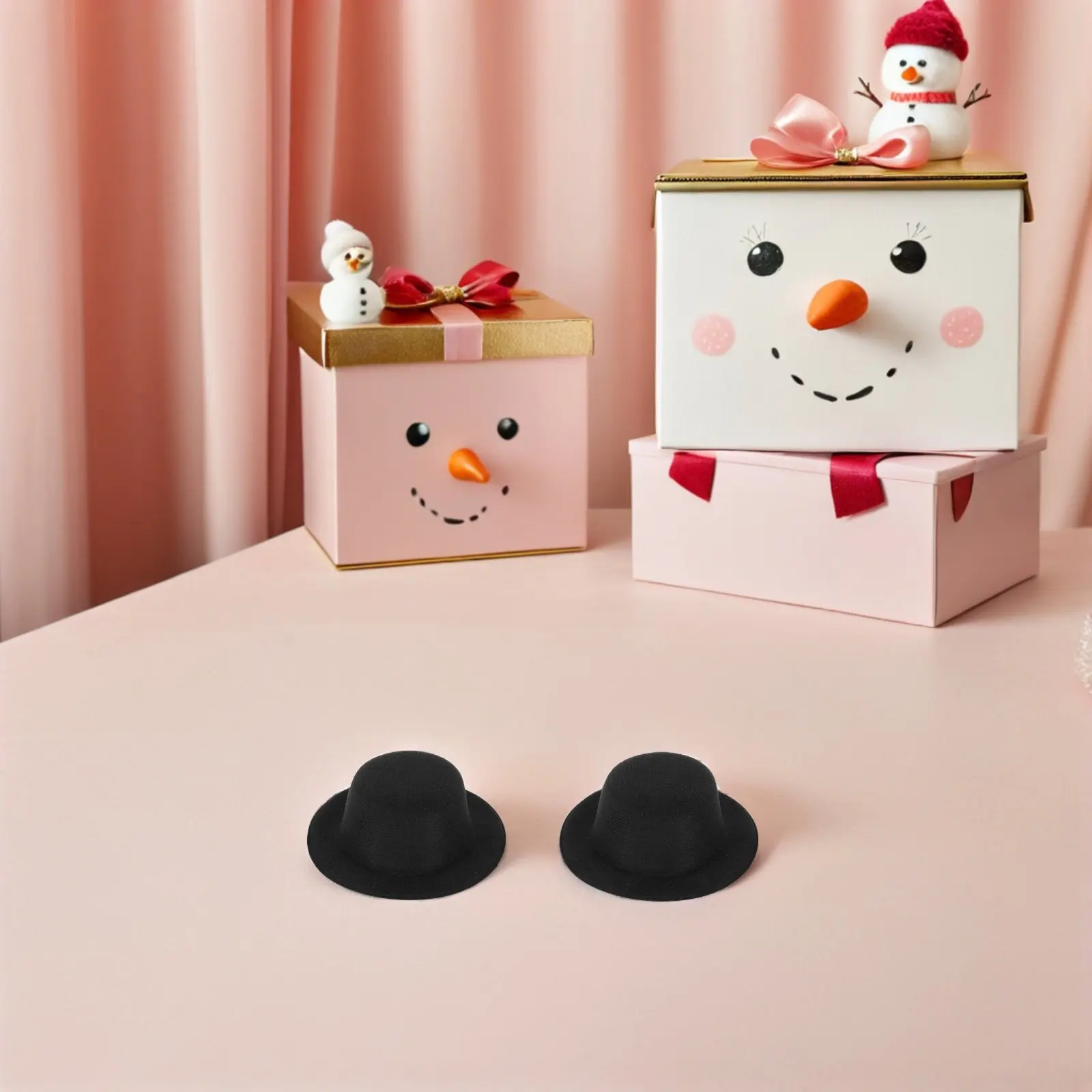 20Pcs Mini Top Hats Black Felt Miniature Formal Hats for Crafts Snowman Decorations Party Ornaments Tiny Hat Crafts Snowman Hat