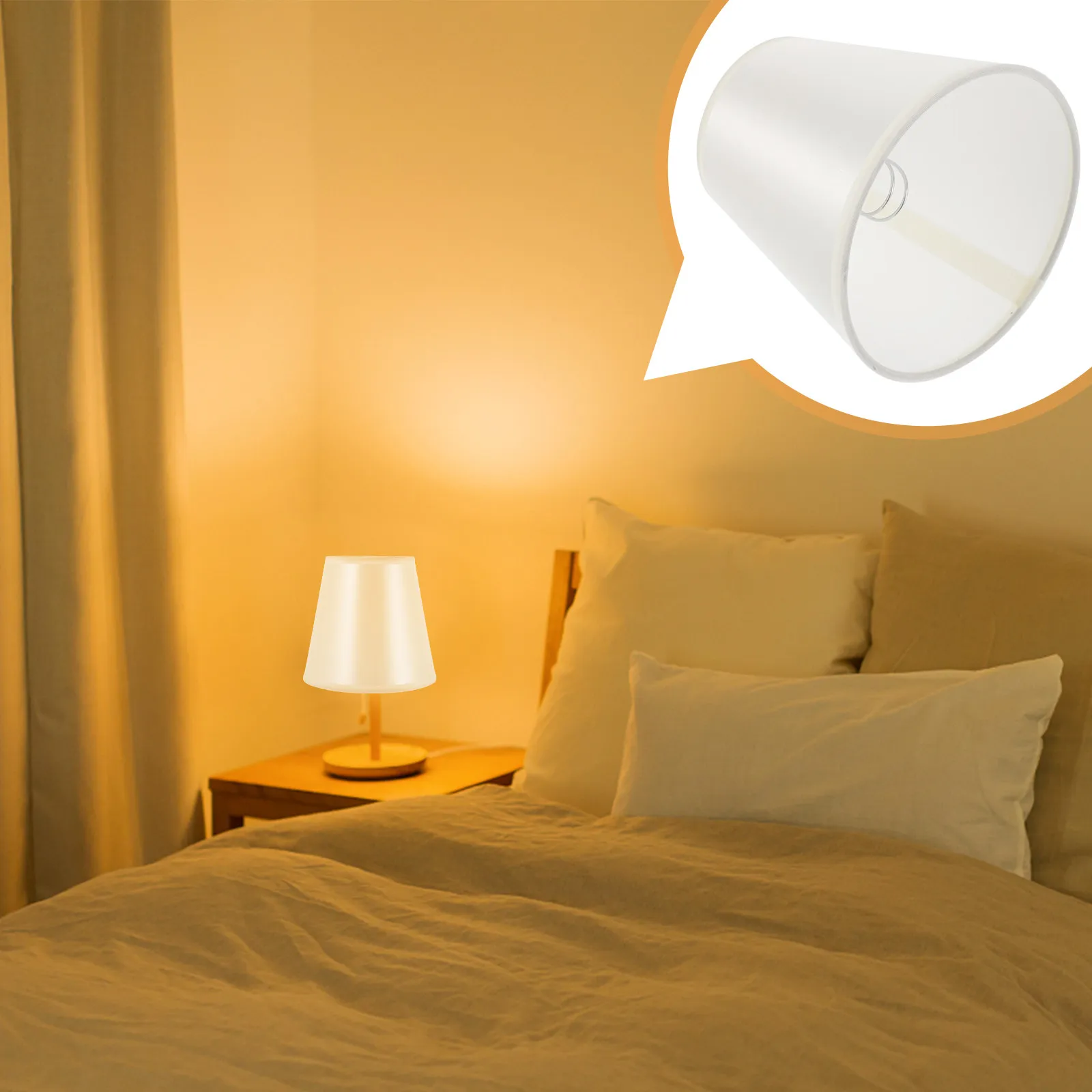 

1Pcs Lightweight Lamp Shade Compact Cloth Design Dust-Proof Clip Bubble Type for Living Room Bedroom Home Decor Lighting