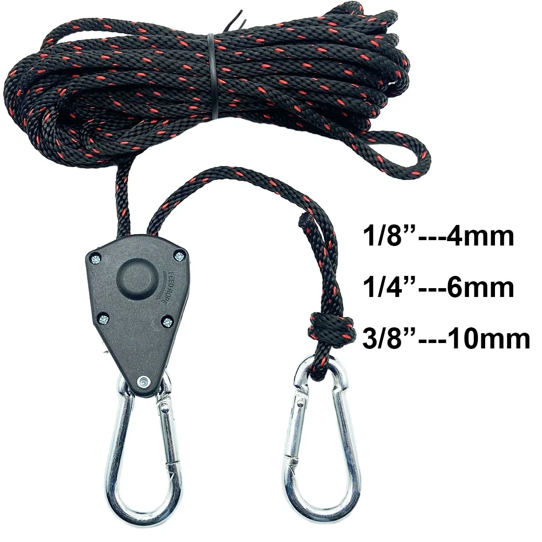 4/6/10mm Tent Adjustable Rope Fastener Fixed Buckle Pulley Tensioner Ratchet Hangers Lights Lifting Camping Awning Wind Rope