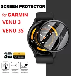 3PCS 3D Curved Edge Screen Protector for Garmin Venu 3 / Venu 3S Smart Watch Full Coverage Soft  Protective Film
