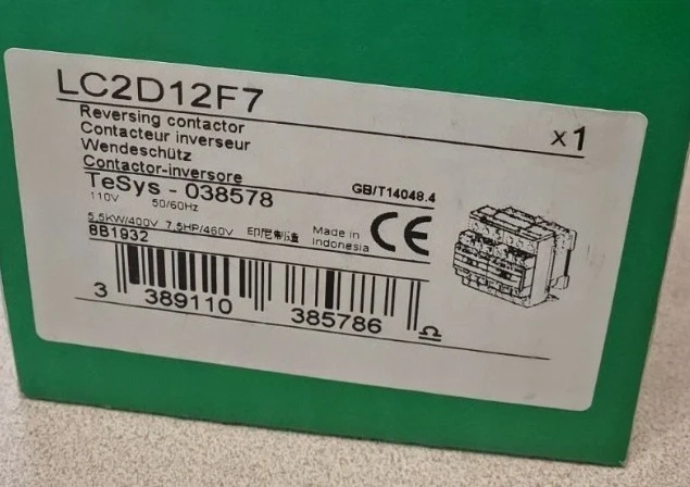 

Brand New Original LC2D12F7 reversing contactor 3P(3 NO) AC 3 = 440V 12 A 110V AC coil Fast Delivery