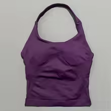 Performance Tank Tops Halters Strappy Seamless Workout Women - Grape Purple
