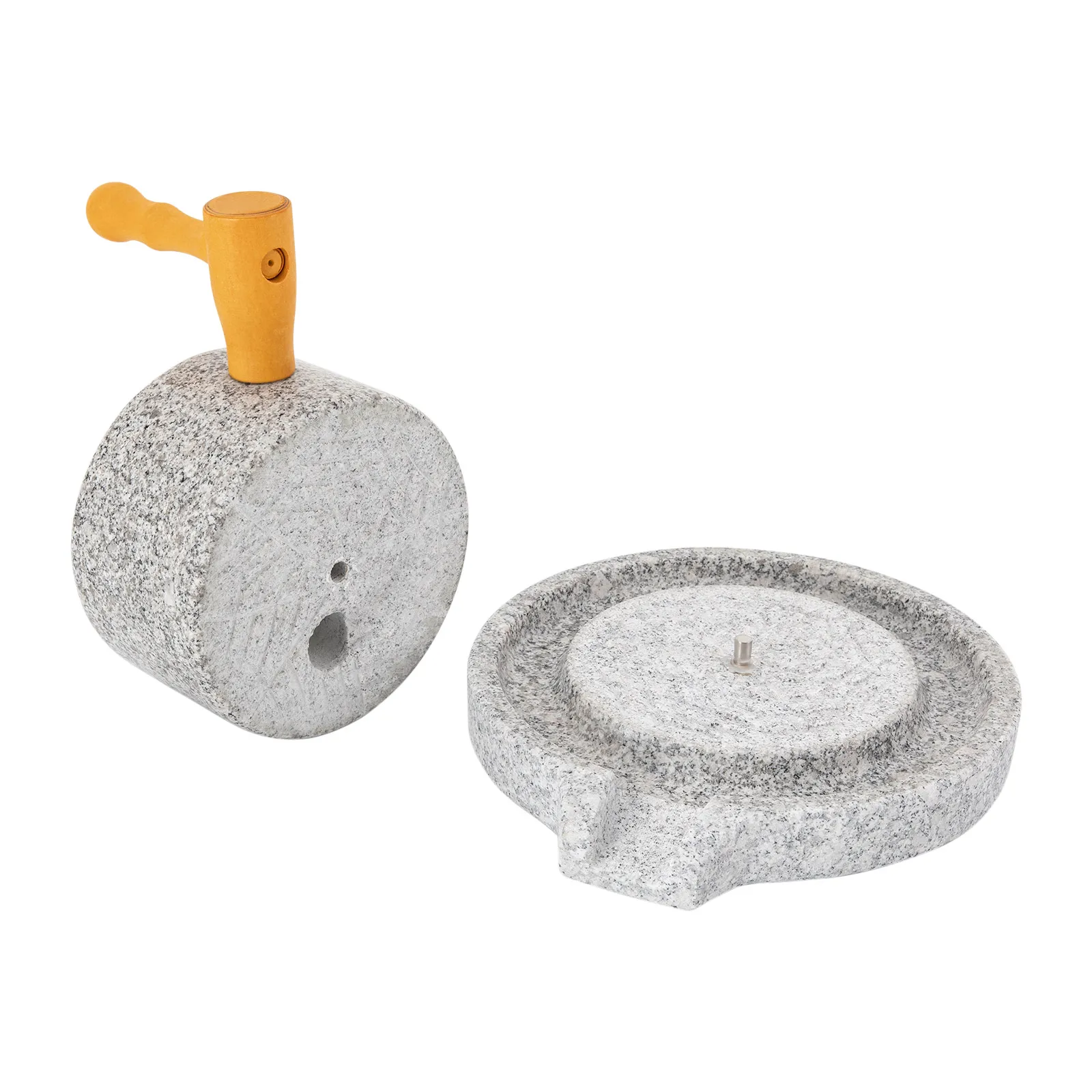 Stone Mill Grinder Millstone Manual Operation, Retro, DIY for Grind Dry and Wet Foods Including but Not Limited to Wheat Flour, Peppers, Seeds, Nuts, Corn, Spices, Soybeans, Green Beans, Prickly Beets, And Other Small Grains.