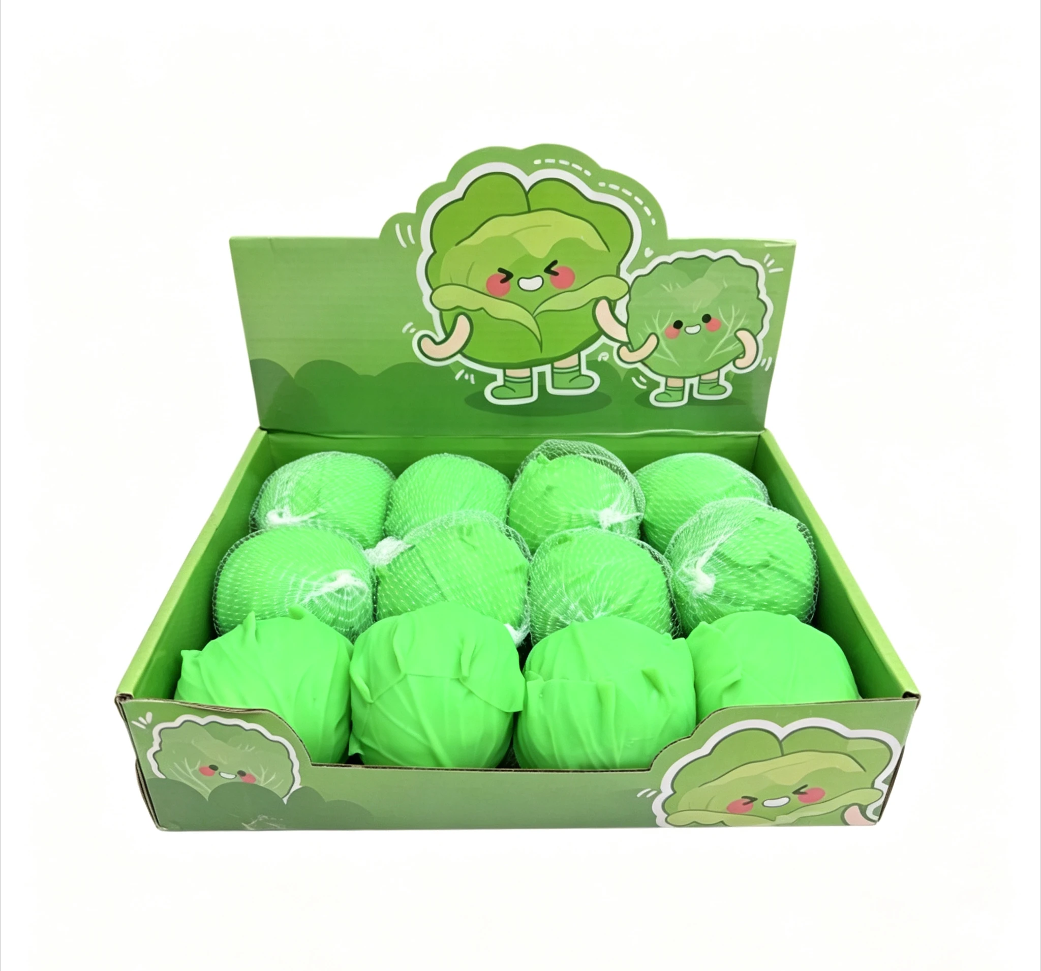 1PC Realistic Cabbage Squishy Toy Sticky Hands Soft Squeeze Fidget Toy Simulated Vegetable Stress Relief Decompression Toy