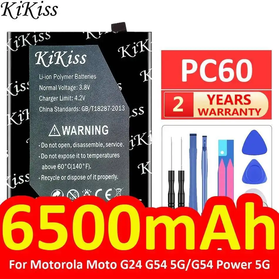 

Для Motorola Moto G24 G54 5G Power PC60 долговечная батарея для мобильного телефона 6500 мАч