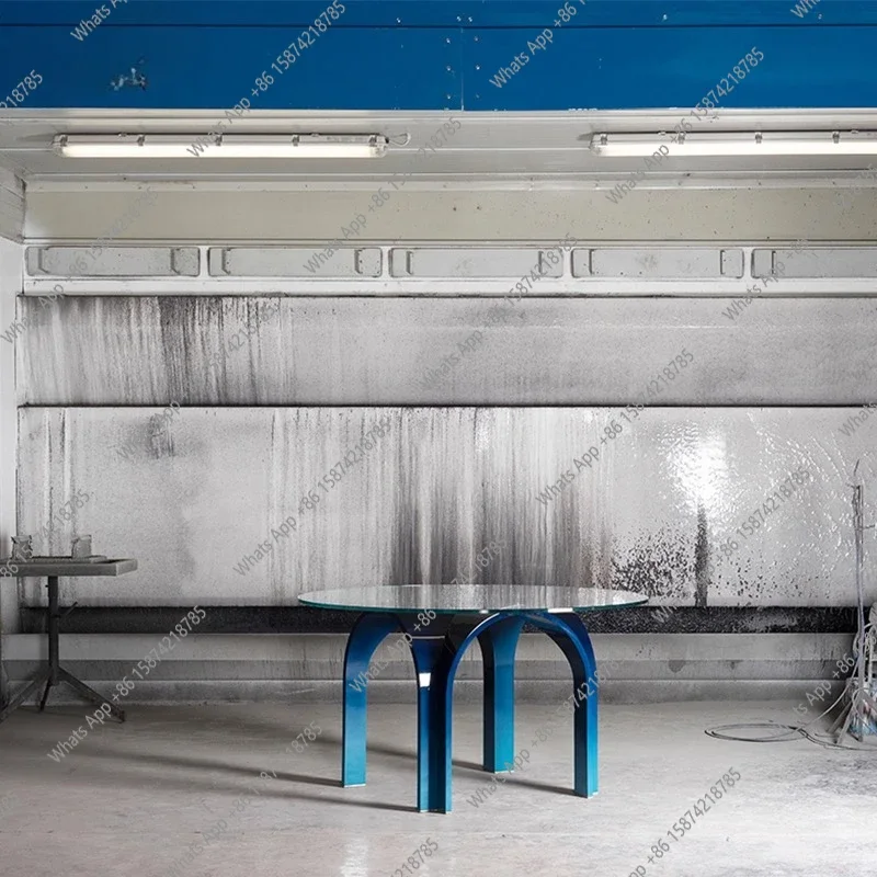 

S Italian Simple Design Fashion Creative Arch Dining Table Home Hotel Personality Small Blue Coffee Table