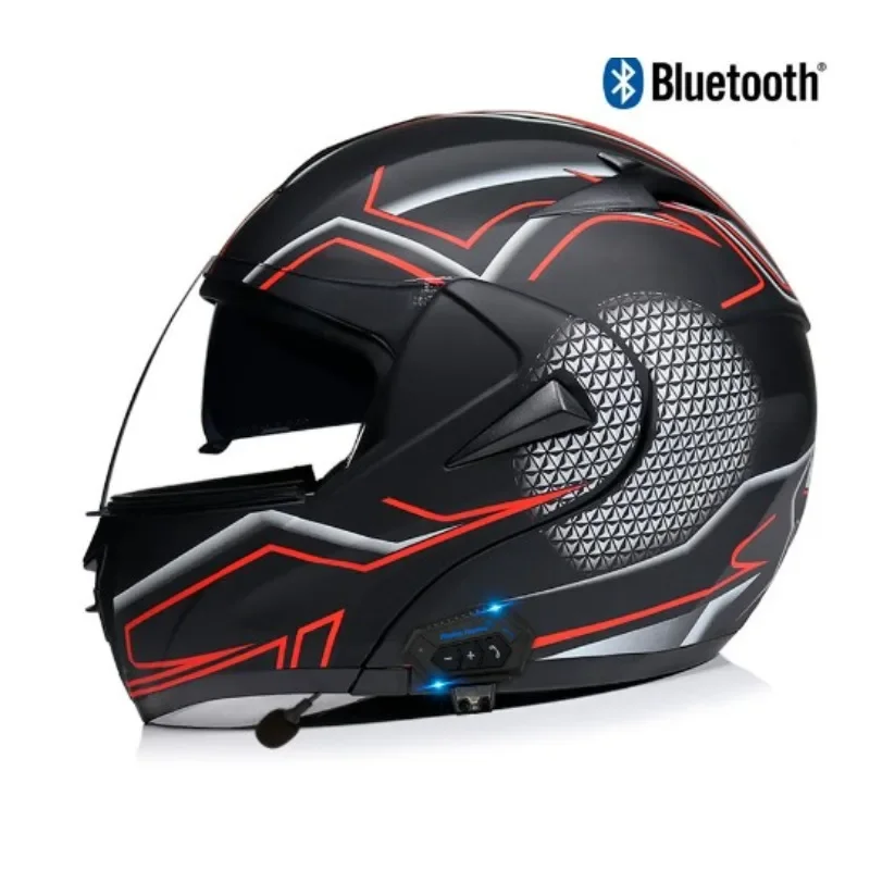 Motorcycle Electric Bluetooth Facelift Helmet with Carbon Fiber Selection for All Seasons