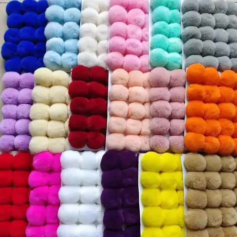 Pompom 5cm 6cm 8cm Fluffig Pälsboll Mjuk Pompon Gör-det-själv Pomponer För Nyckelringssömnad Halsduk Mössor Skor Kläder Hantverksmaterial 10 best sales pom-pom-bollar - №3
