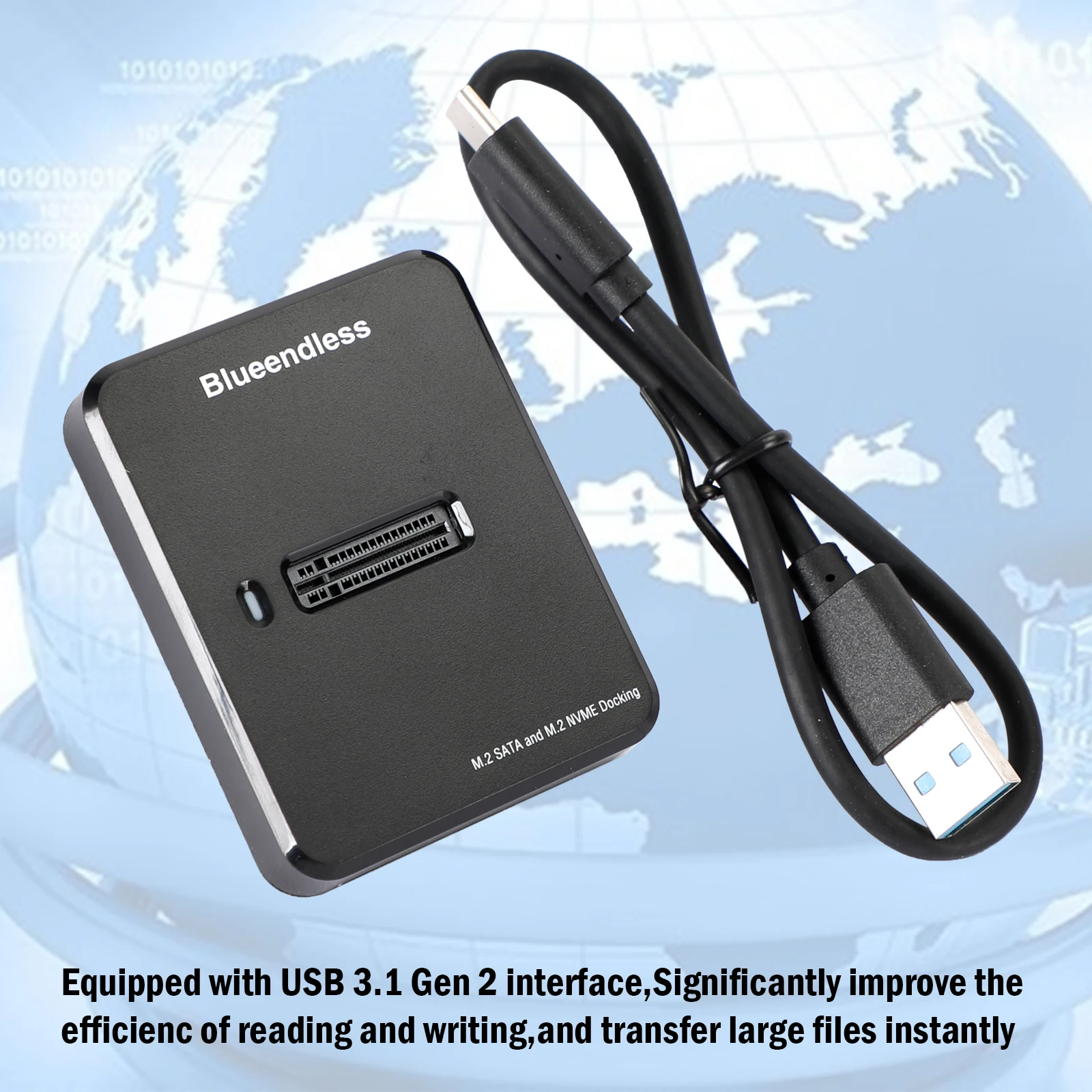 Artudatech Dual Protocal SATA/NVME SSD with M.2 SATA and M.2 NVME USB 3.1 Docking Station