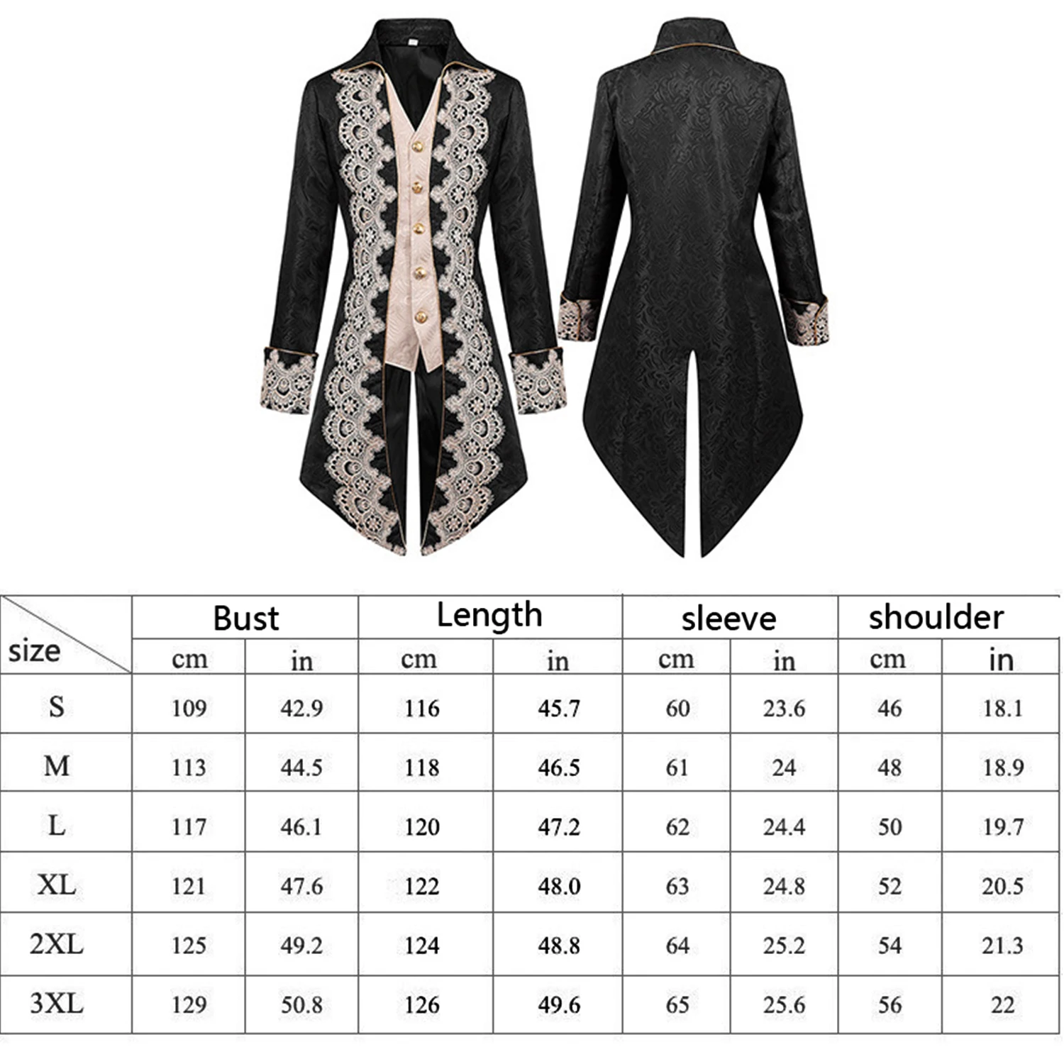 زي عتيق لعيد الميلاد في العصور الوسطى، زي فيكتوري، زي الهالوين، معطف جاكار عصر النهضة #5