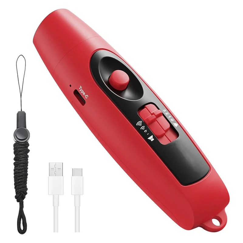GROCE-Peluit Elektronik dengan Pengisi Daya USB, untuk Guru Pelatih Wasit, Peluit Berkemah Permainan Olahraga Luar Ruangan dengan Tali Penyandang