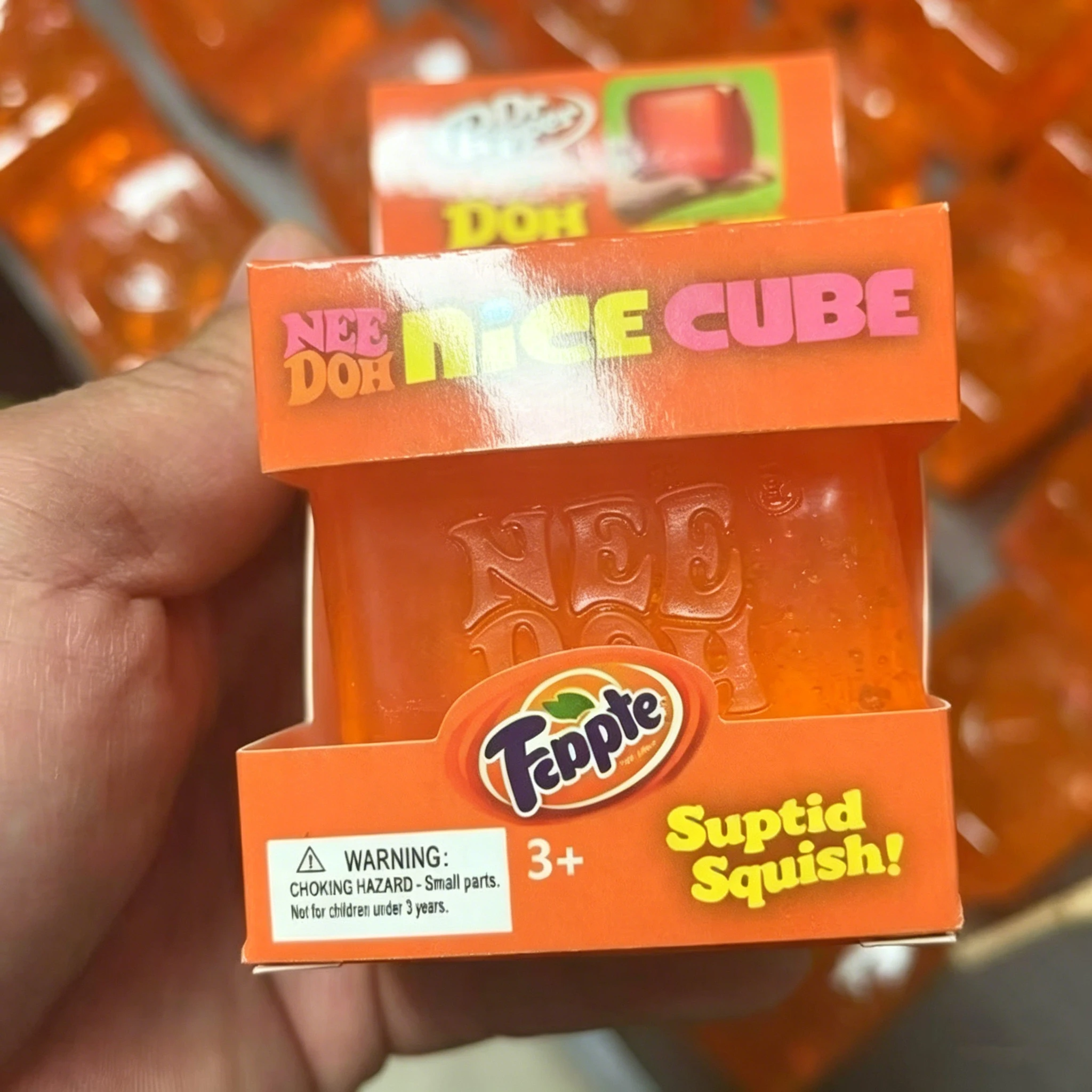Schylling Nee Doh Nice Orange Cube Soft Sensory Fidget Toy Stress Relief Desk Play Toy view 6