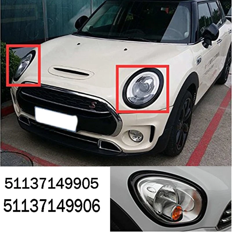 

1 пара отделочных колец фар 51137149905 51137149906 для BMW Mini Cooper 2007-2015 R55 R56 R57 R58 R59