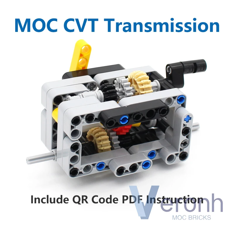 91 PCS MOC High-tech CVT Transmission Model Set Building Blocks Variable with Lever Gearbox Technical Car Bricks Toys Kid Gift