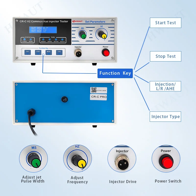 Fuel Diesel CR C V2 PRO Common Rail Injector Tester With AHE Dynamic Stroke Test Cr-c Injectors Tester For Bosch Denso Delphi