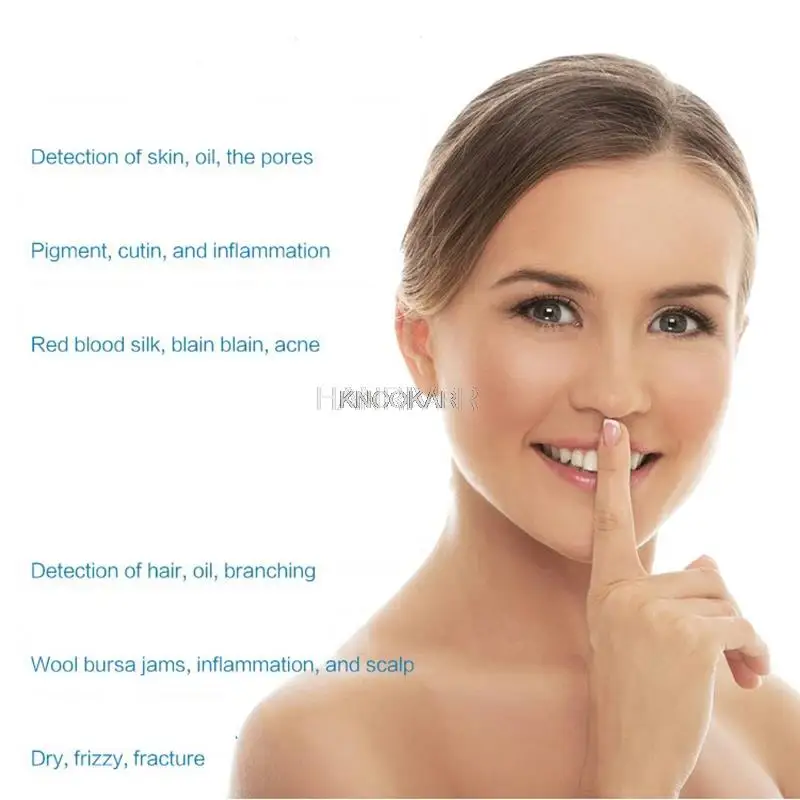 Rilevatore di pelle a colori da 10 pollici Analizzatore di pelle facciale HD per cuoio capelluto, grasso, acne, acqua e parrucchiere completamente testato