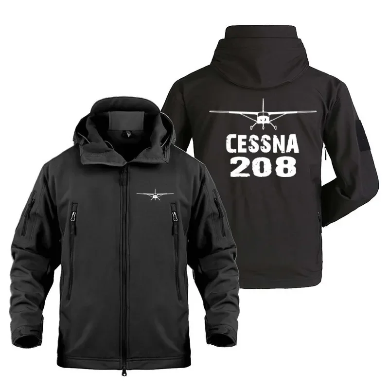 

Пилоты самолеты Cessna 208, авиационный полет, уличные военные тактические мужские пальто из кожи акулы, флисовые теплые куртки из софтшелла