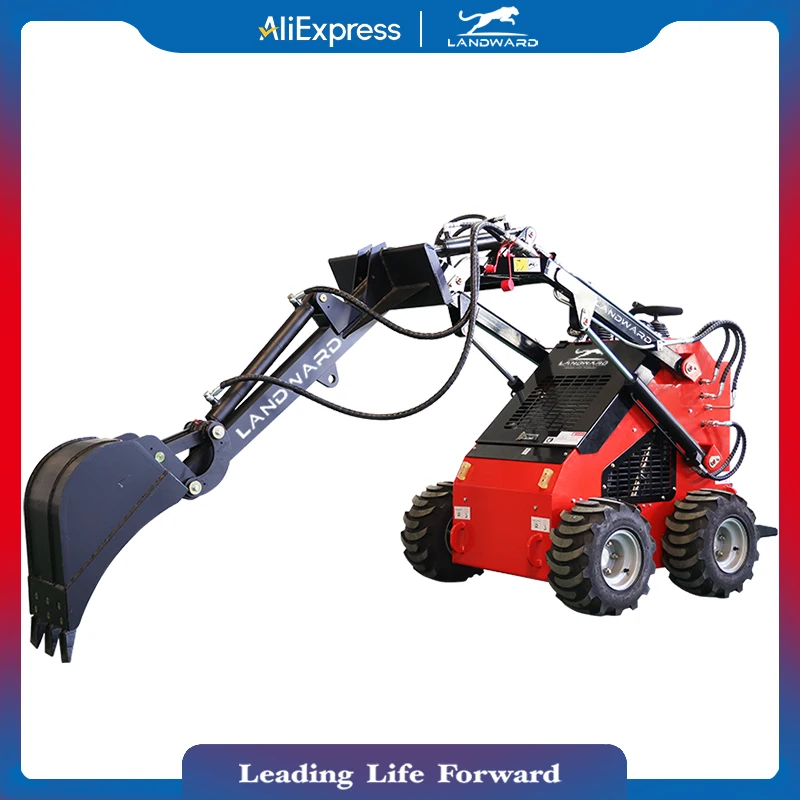 4×4 Fully Hydraulic Single Cylinder Skid Steer Loader High Power Small Agricultural Loading Machinery EPA Accessories Customized