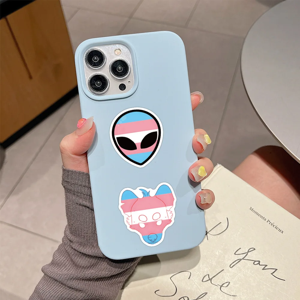 60Pcs Transgender Pride Stickers LGBT Trans DIY Stickers Scrapbooking Phone Luggage Skateboard Decorative Waterproof Decals