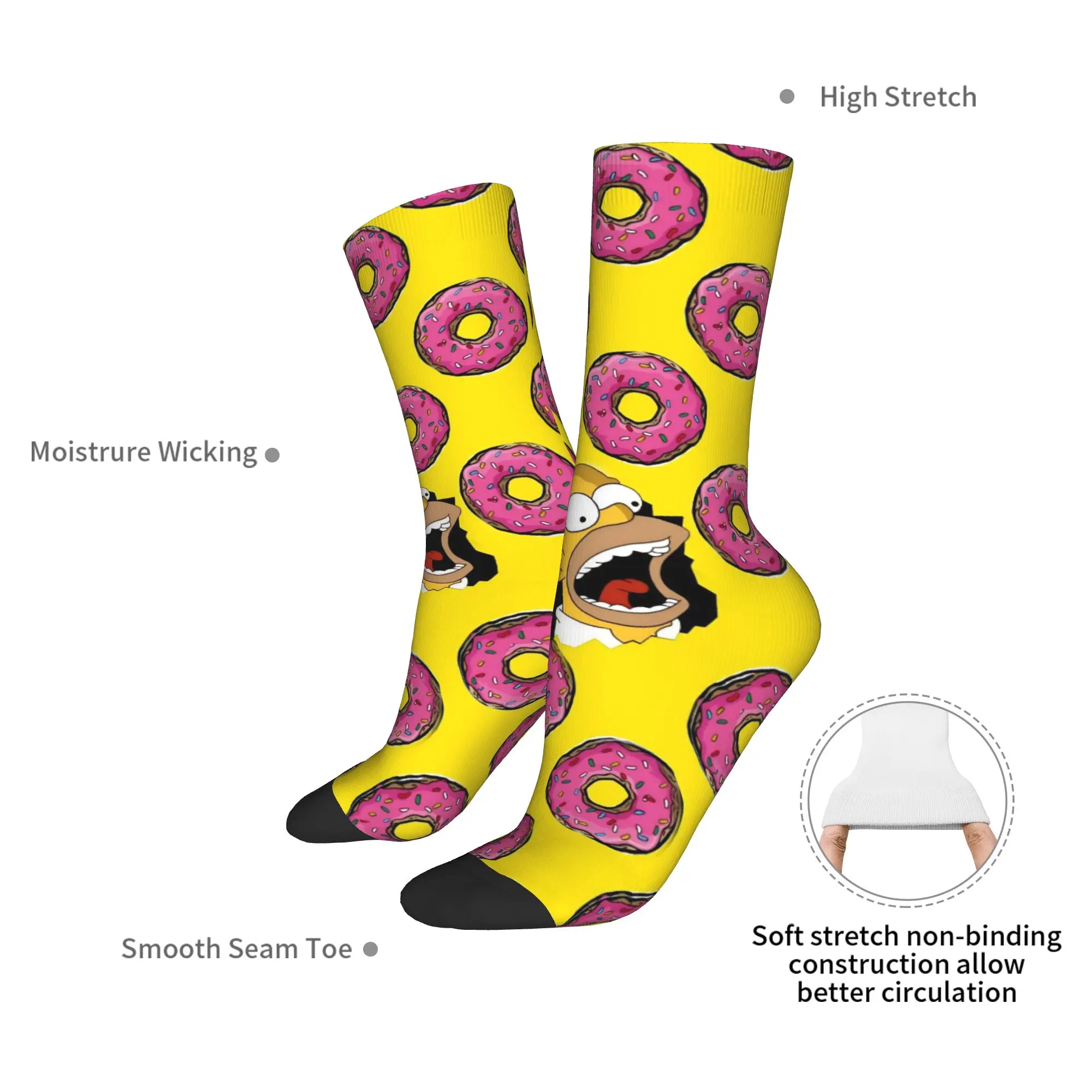 New Men's Socks Casual Simpsons Cartoon Sock Polyester  Skateboard Women's Socks Spring Summer Autumn Winter