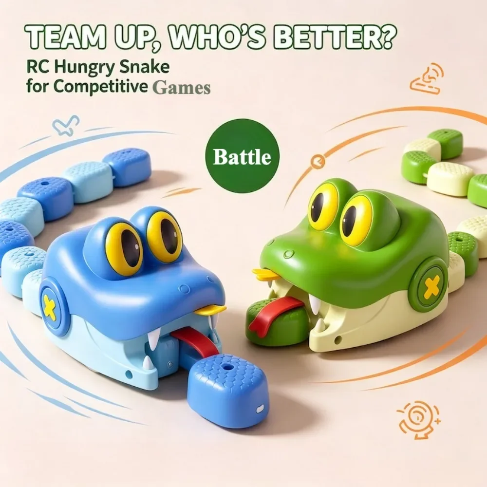 Magnetic Snake Battle Toy 2 Players Battle Interactive Electric Magnetic Swallow Snake Toy Game Christmas Gifts