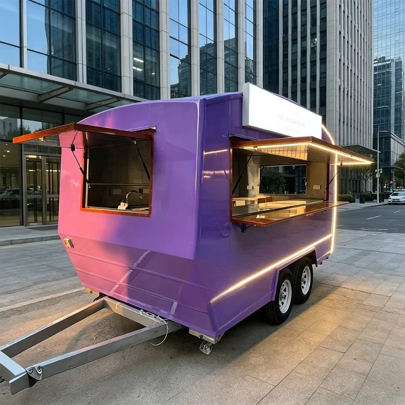 Customized Mobile Catering Food Vending Cart Trailer Ice Cream Trailer Food Truck Hot Dog Vending Cart