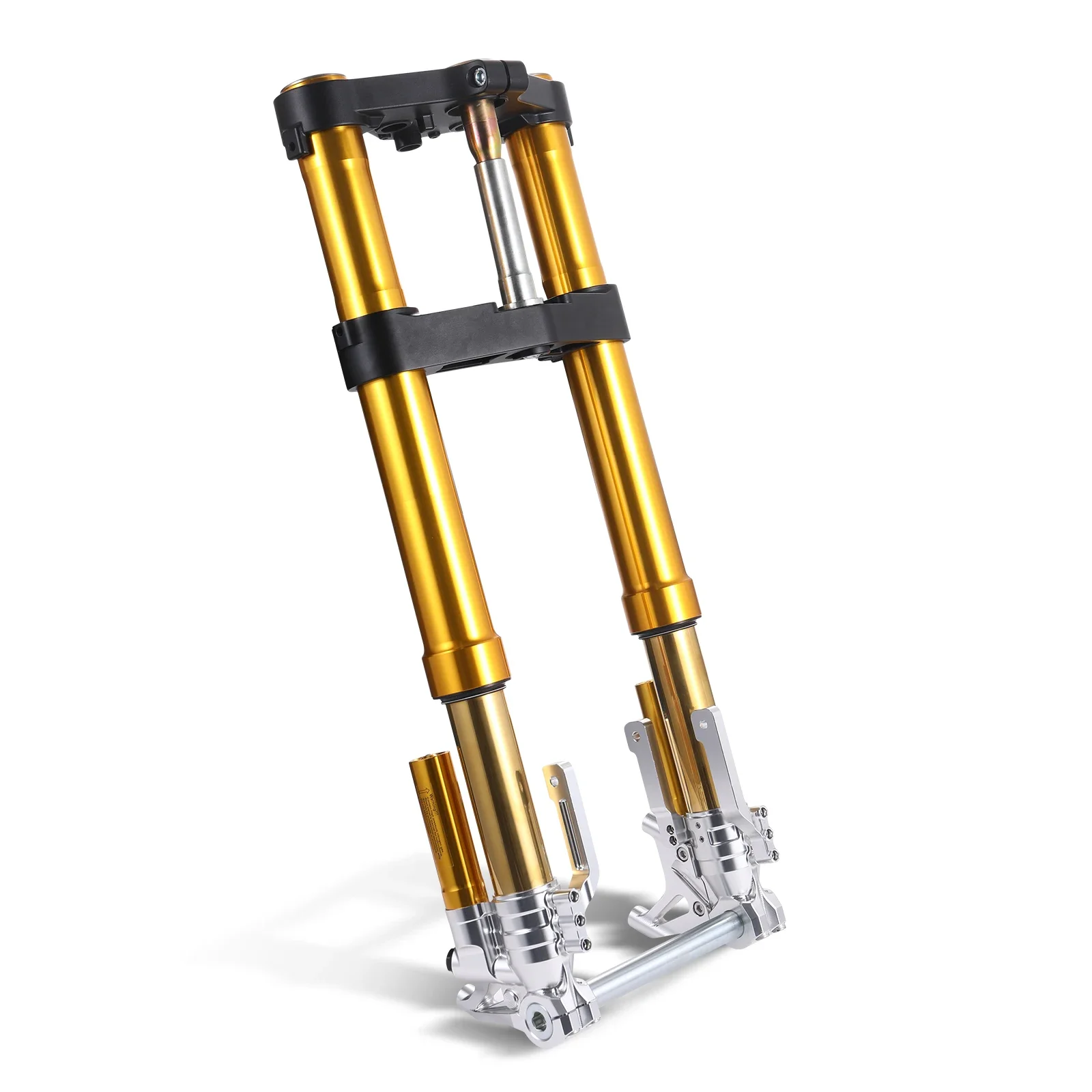 High Performance Gold Front Shock Absorbers Inverted Fork Legs Triple Tree for Harley Touring 2014-2023 Street Glide Adjustable