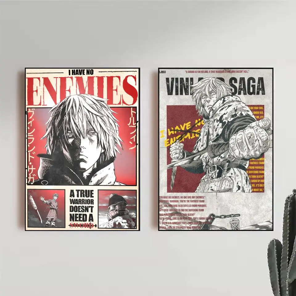 Anime V-Vinland Saga Poster Trendy Wall Art Good Sticker Printed On PP Paper For Coffee Office Bar Decoration Best Gift