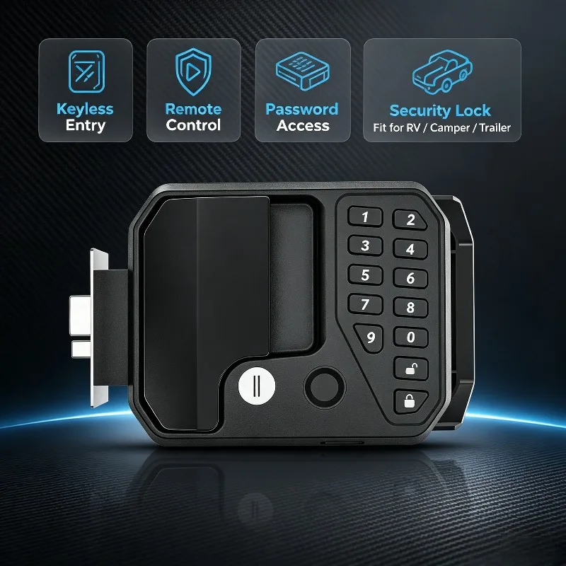 Smart RV Door Lock Keyless Entry Password Remote Control Security Lock For Camper Trailer Motorhome