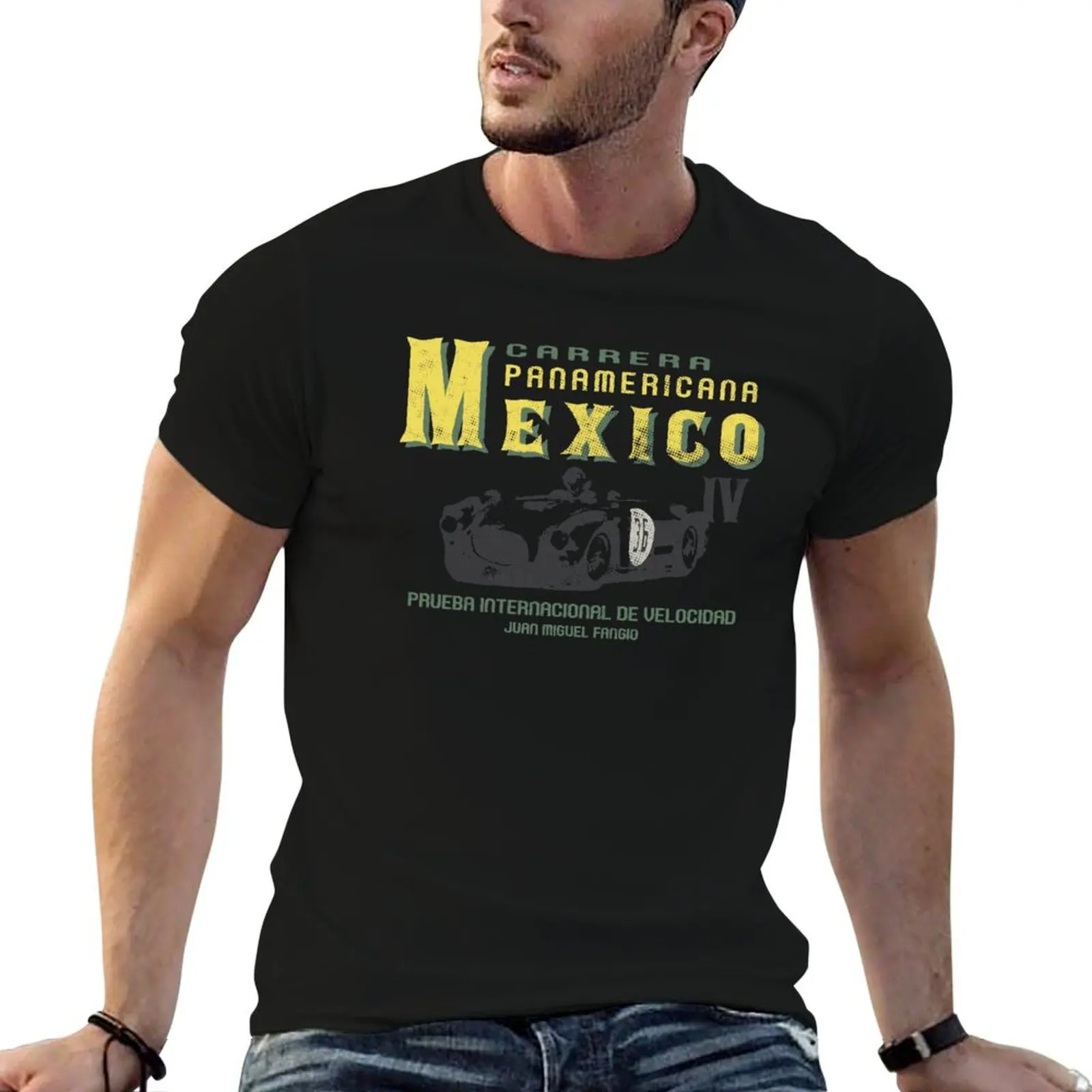 Camiseta Carrera Panamericana México, camiseta para hombre, camisetas de lujo para hombre, camisetas informales para hombre, camiseta de algodón
