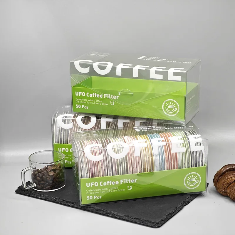 Coffee Filter Paper Flying Saucer Shape Hanging Ear Filter Paper Hand Brewed Coffee Powder Disposable Filter Paper view 3