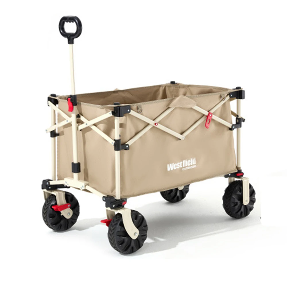 

Westfield Camping Trolley 400L Large Capacity Folding Wagon Cart Portable Outdoor Multifunction Adjustable Handle Trolley