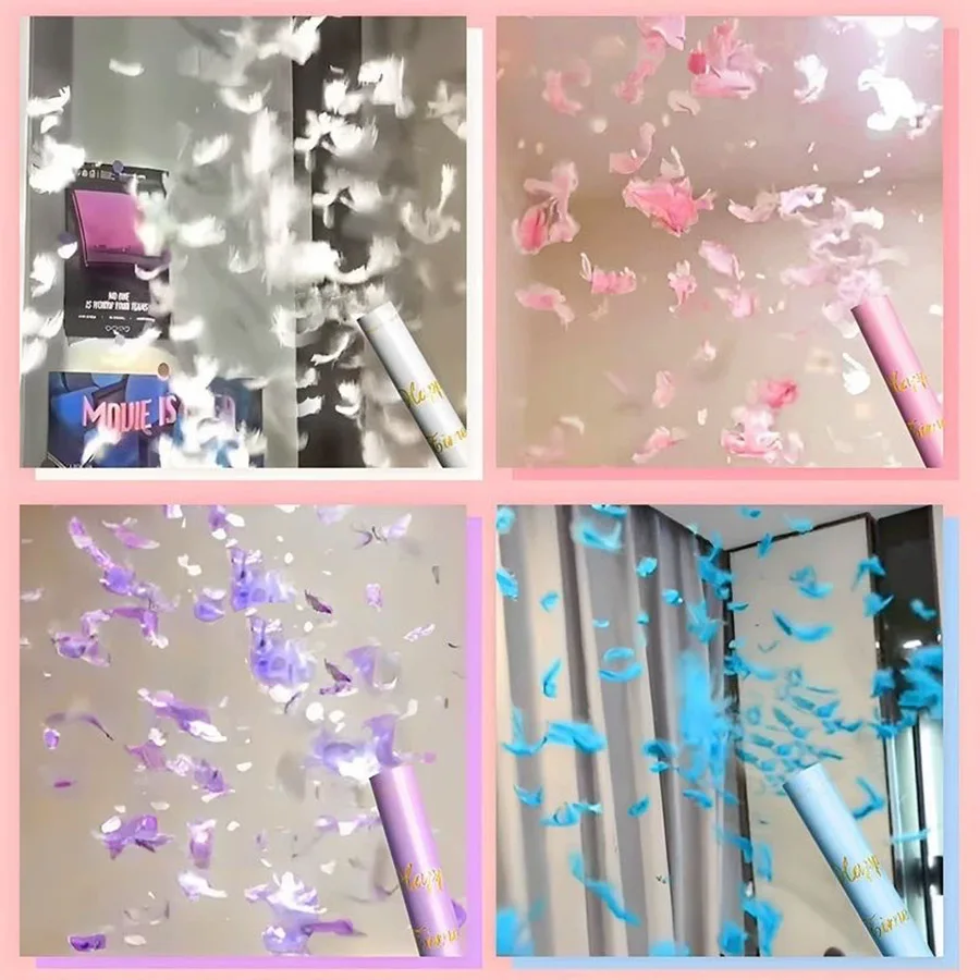 يده ريشة تحية مدفع السنة الجديدة هدية أنبوب حفلة البث المباشر لوازم الزفاف رذاذ بار الغلاف الجوي