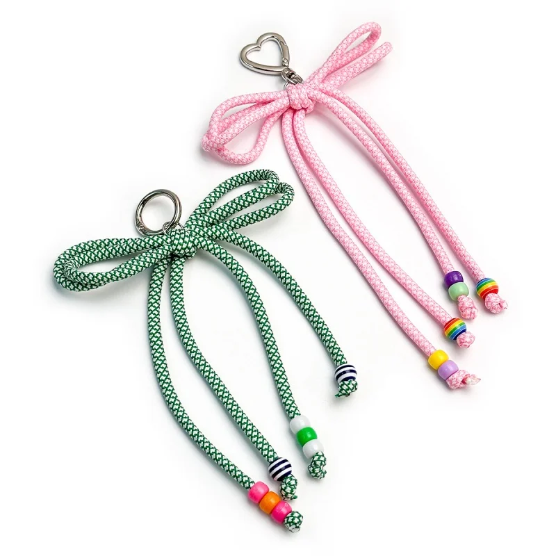 Bag Charm for Women, Colorful Handbag Keychain Charms | Braided Purse Charm with Puffy Pendants, Cute Backpack Accessory Gift