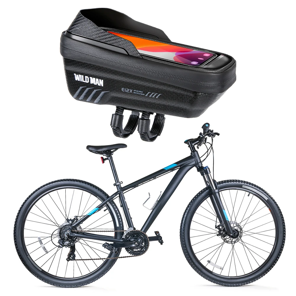 

1L Bike Phone Handlebar Bag Waterproof Bicycle Front Frame Bag Support Touch Screen Bike Top Tube Bag for Smart Phones 4.7-6.8in