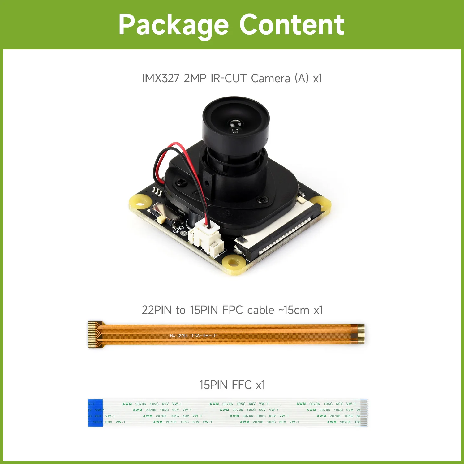 waveshare-imx327-2mp-ir-cut-camere-for-raspberry-pi-5-4b-3b-3a-zero-zero-2-w-90°-diagonal-fov-fixed-focus