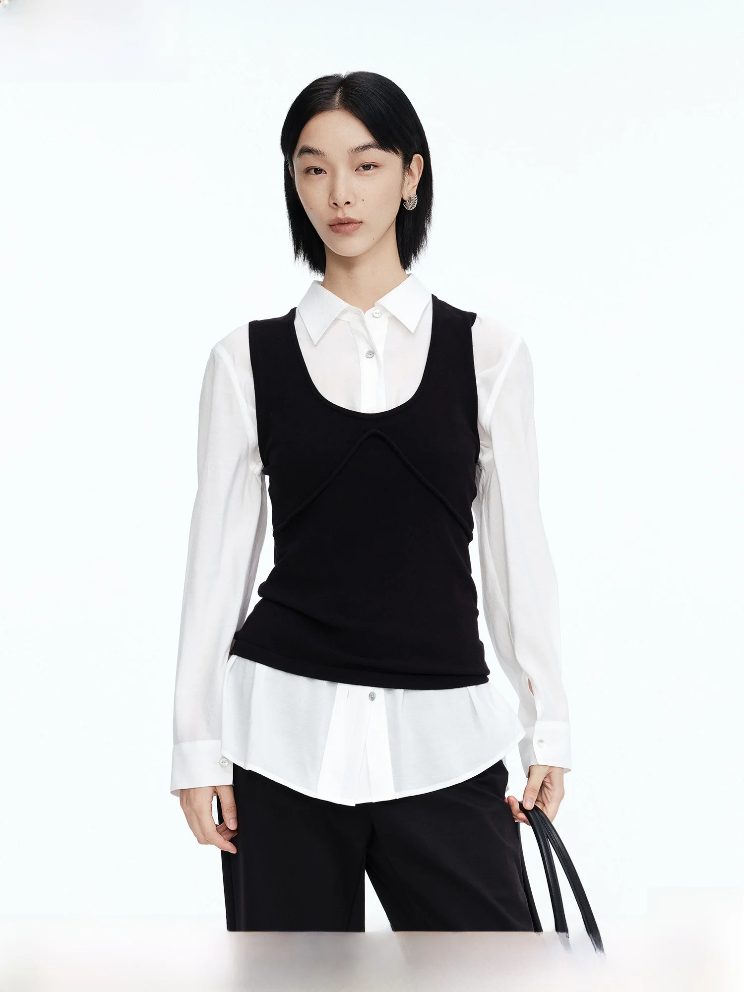 

Fashionable Knitted Short Sleeveless Vest Women's Style Spring Summer New Arrival Slim Fit Versatile Top City Countryside Pas...